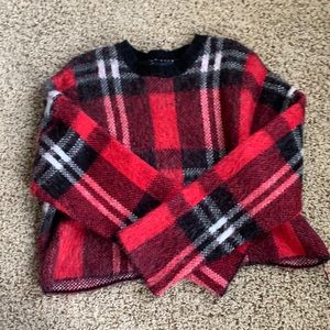 Cropped Plaid Sweater